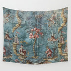 Antique Italian Chinoiserie 18th Century Fresco Wall Tapestry Gallery Image 4