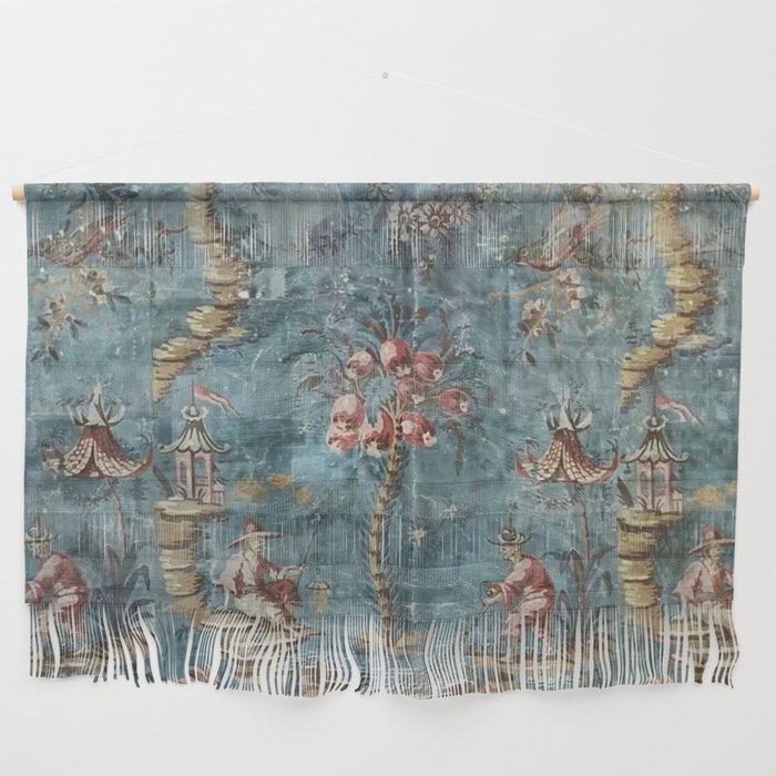 Antique Italian Chinoiserie 18th Century Fresco Wall Hanging Gallery Image 1