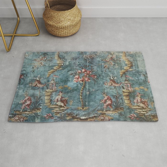 Antique Italian Chinoiserie 18th Century Fresco Rug Gallery Image 1