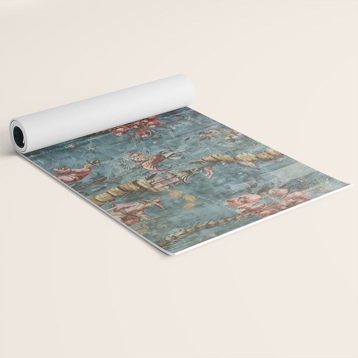 Antique Italian Chinoiserie 18th Century Fresco Yoga Mat Gallery Image 2
