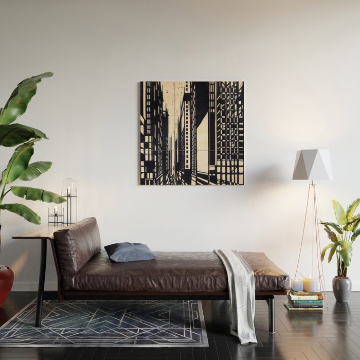 Skyscraper under construction - Max Thalmann 1925 Wood Wall Art Gallery Image 2