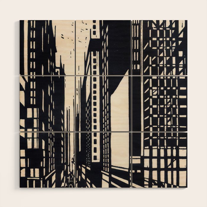 Skyscraper under construction - Max Thalmann 1925 Wood Wall Art Gallery Image 1