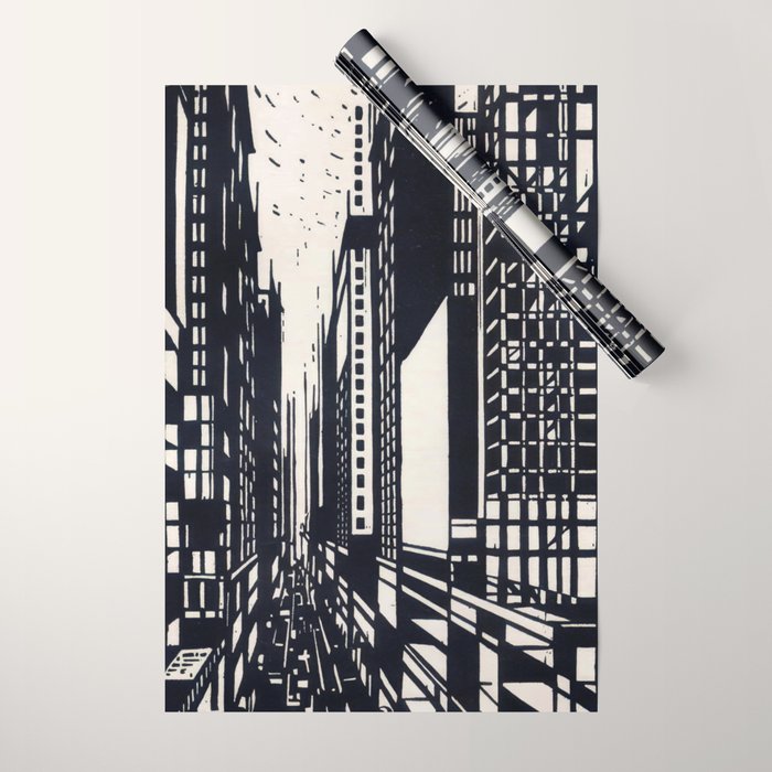 Skyscraper under construction - Max Thalmann 1925 Wrapping Paper Gallery Image 1