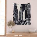 Skyscraper under construction - Max Thalmann 1925 Wall Tapestry Gallery Image 2