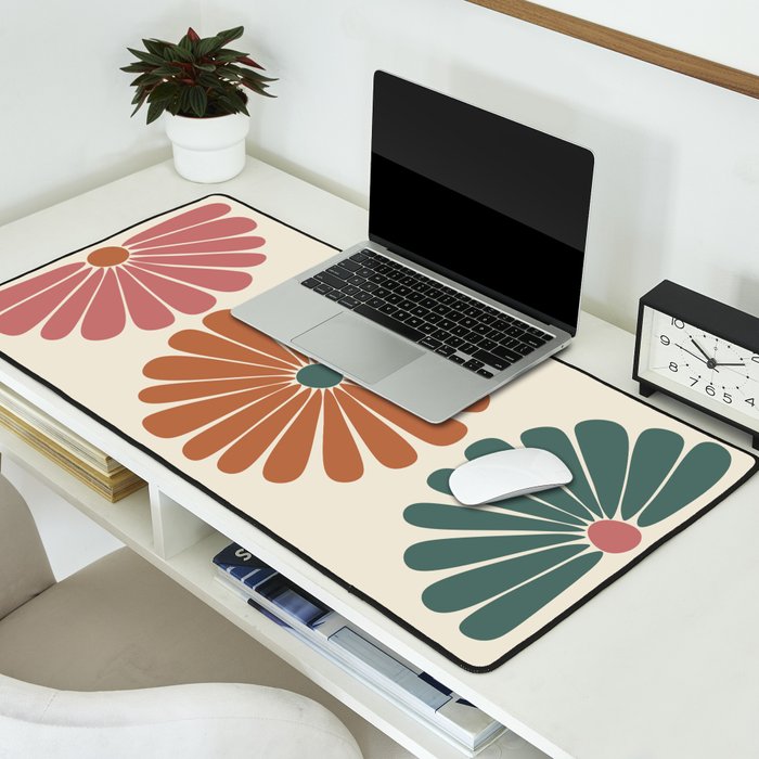 Retro Summer Daisies IX Desk Mat Gallery Image 2