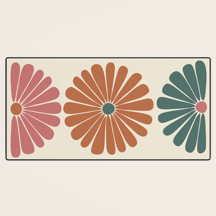 Retro Summer Daisies IX Desk Mat Gallery Image 3