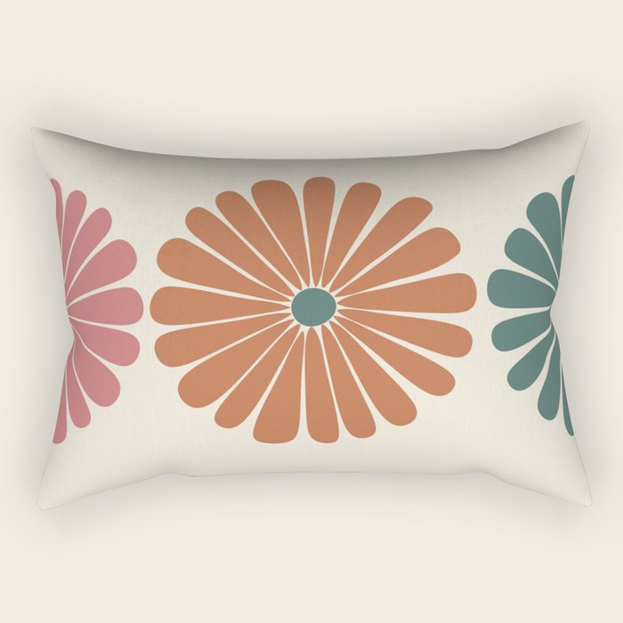 Retro Summer Daisies IX Rectangular Pillow Gallery Image 2