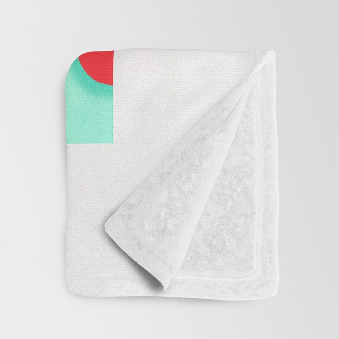 Cherry fruit market poster on aqua and turquoise stripes Throw Blanket Gallery Image 3