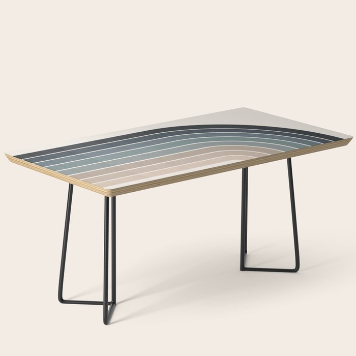 Gradient Arch XXVIII Earthy Blue Mid Century Modern Rainbow Coffee Table Gallery Image 1