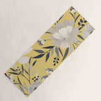 Modern, Floral Prints, Yellow and Gray Yoga Mat Gallery Image 1