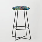 Toucan Jungle, Dark Tropical Botanical Nature Plants, Animals Wildlife Birds Monstera Summer, Forest Bohemian Vintage Stool Gallery Image 1