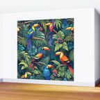 Toucan Jungle, Dark Tropical Botanical Nature Plants, Animals Wildlife Birds Monstera Summer, Forest Bohemian Vintage Wall Mural Gallery Image 2