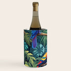 Toucan Jungle, Dark Tropical Botanical Nature Plants, Animals Wildlife Birds Monstera Summer, Forest Bohemian Vintage Wine Chiller Gallery Image 2