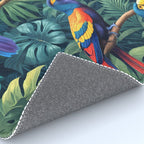 Toucan Jungle, Dark Tropical Botanical Nature Plants, Animals Wildlife Birds Monstera Summer, Forest Bohemian Vintage Rug Gallery Image 4