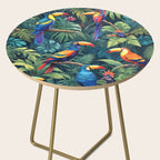 Toucan Jungle, Dark Tropical Botanical Nature Plants, Animals Wildlife Birds Monstera Summer, Forest Bohemian Vintage Side Table Gallery Image 2