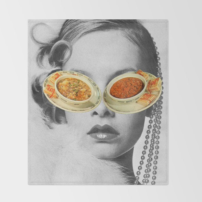 Hungry Eyes - Soup Sunglasses Throw Blanket Gallery Image 2