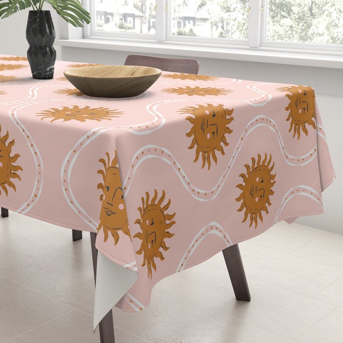 Suns in pink and gold Tablecloth Gallery Image 3