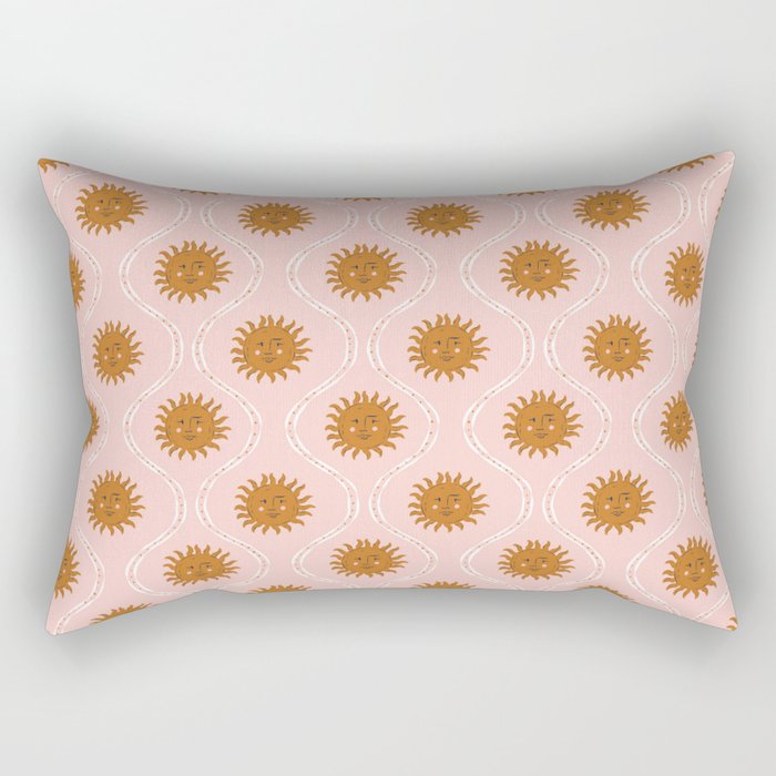 Suns in pink and gold Rectangular Pillow Gallery Image 1