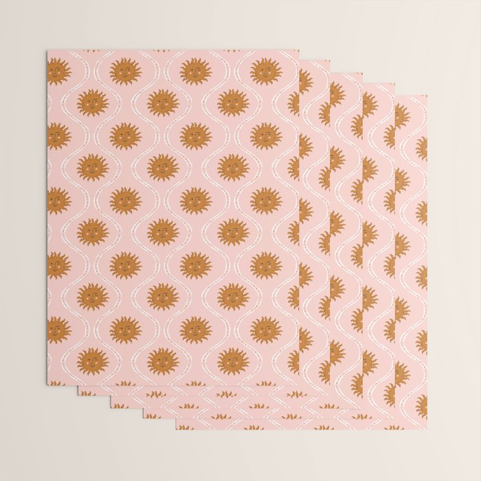Suns in pink and gold Wrapping Paper Gallery Image 3