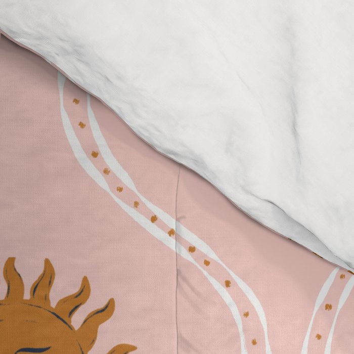 Suns in pink and gold Comforter Gallery Image 4