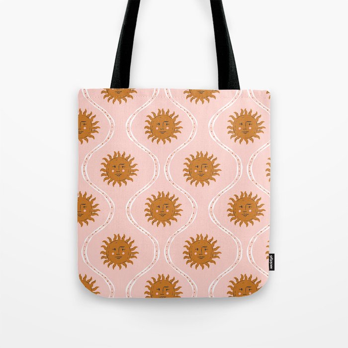 Suns in pink and gold Tote Bag Gallery Image 1