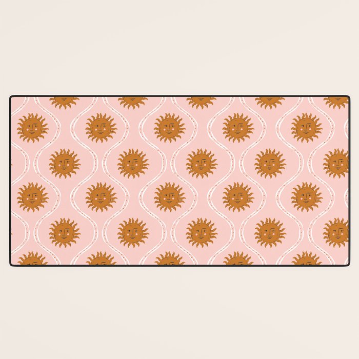 Suns in pink and gold Desk Mat Gallery Image 3