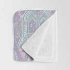 Gothic Halloween Damask - pastel glow Throw Blanket Gallery Image 3