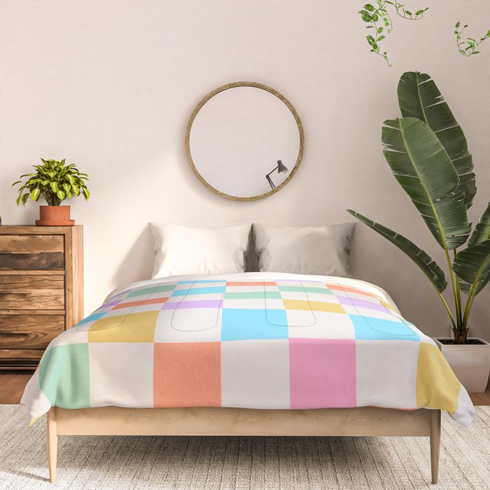 Pastel Checkered Pattern Comforter Gallery Image 3