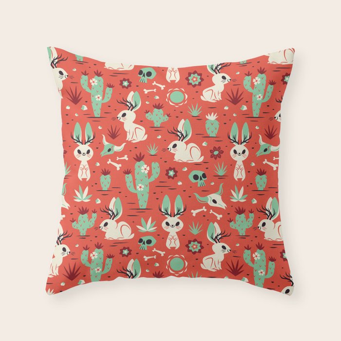 Cryptid Cuties: The Jackalope Throw Pillow Gallery Image 6