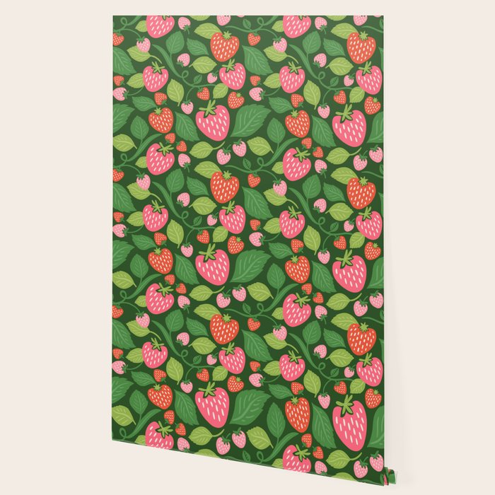 Wild Strawberries - green Wallpaper Gallery Image 2