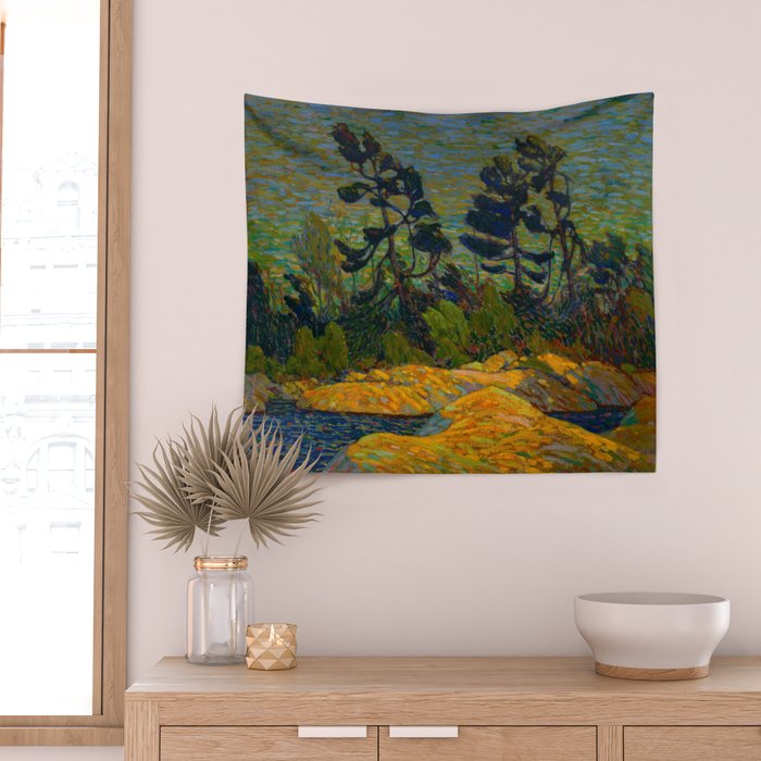 Tom Thomson Byng Inlet Georgian Bay winter 1914-1915 Canadian Landscape Artist Wall Tapestry Gallery Image 2