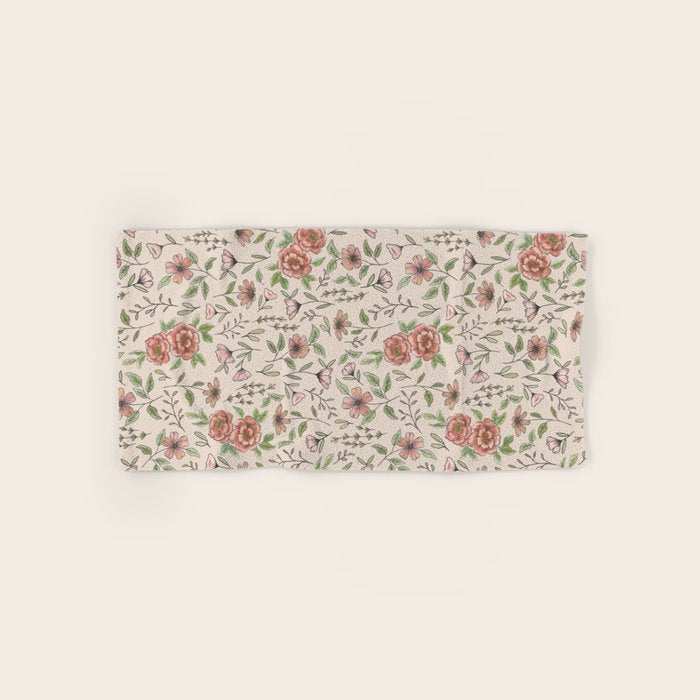 Spring Floral Pattern Bath Towel Gallery Image 1