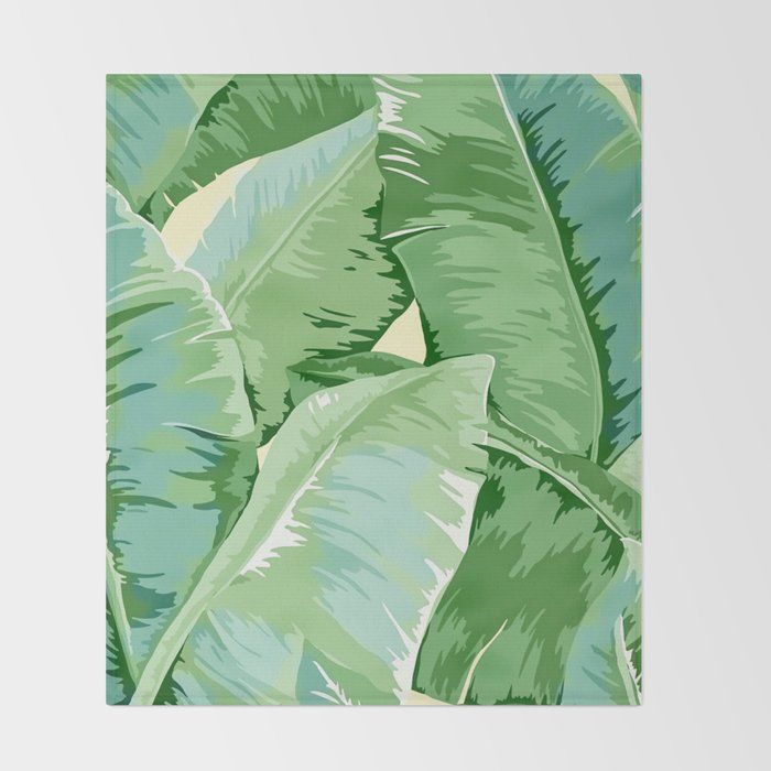 Banana leaf grandeur Throw Blanket Gallery Image 2