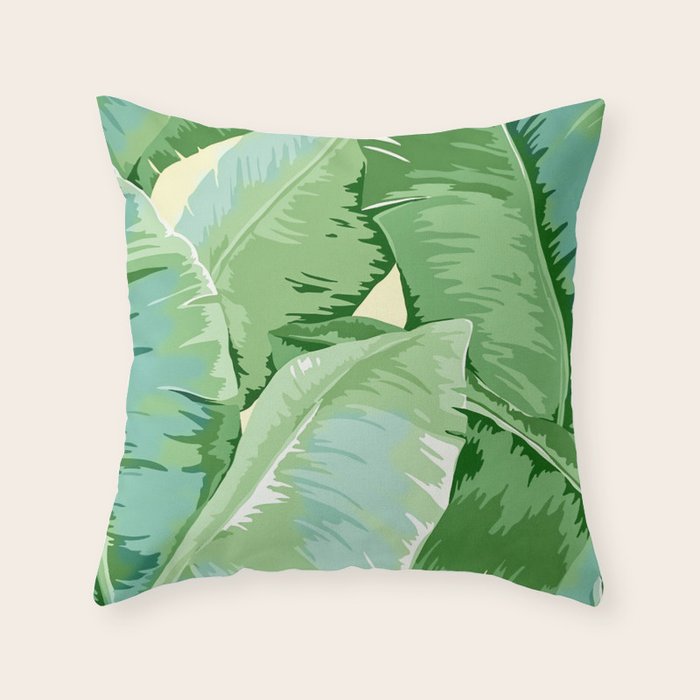 Banana leaf grandeur Throw Pillow Gallery Image 6