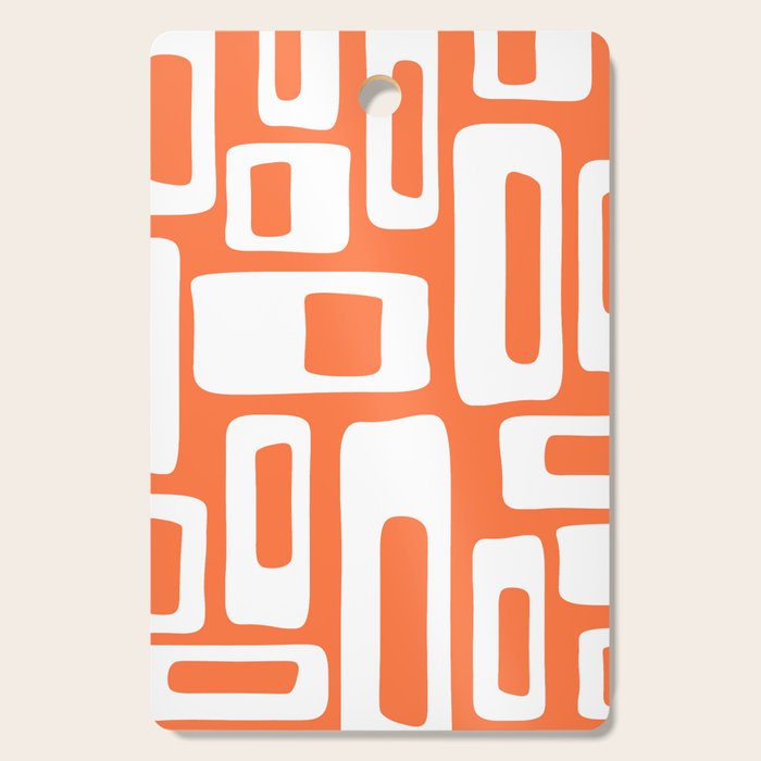 Retro Mid Century Modern Abstract Pattern 335 Orange Cutting Board Gallery Image 1