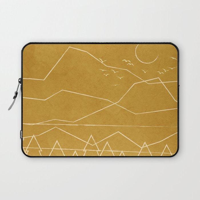 Minimalist Landscape Line Art II Laptop Sleeve Gallery Image 1