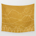 Minimalist Landscape Line Art II Wall Tapestry Gallery Image 4