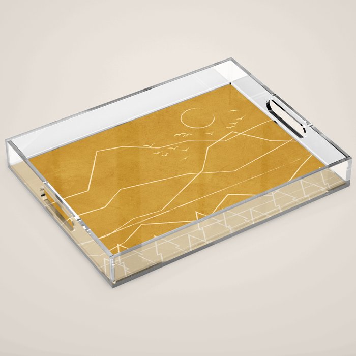 Minimalist Landscape Line Art II Acrylic Tray Gallery Image 1