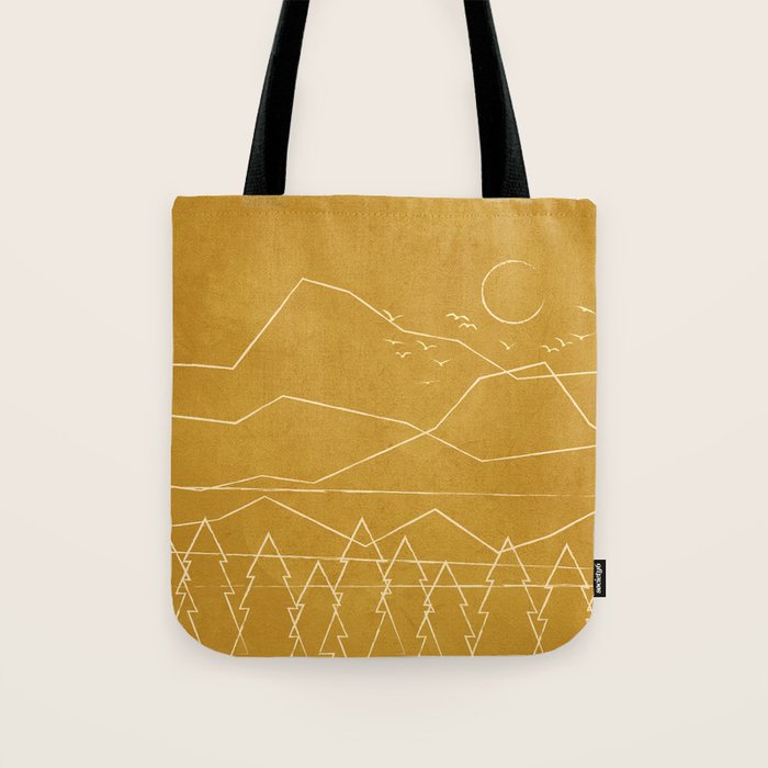 Minimalist Landscape Line Art II Tote Bag Gallery Image 1