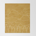 Minimalist Landscape Line Art II Throw Blanket Gallery Image 2