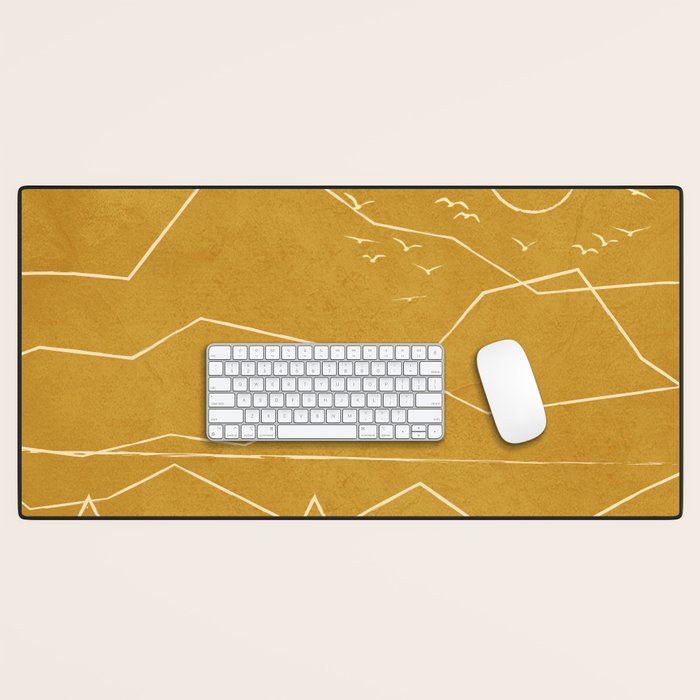 Minimalist Landscape Line Art II Desk Mat Gallery Image 1