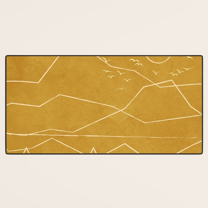Minimalist Landscape Line Art II Desk Mat Gallery Image 3