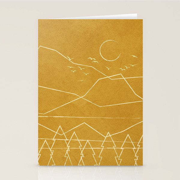 Minimalist Landscape Line Art II Stationery Card Gallery Image 1