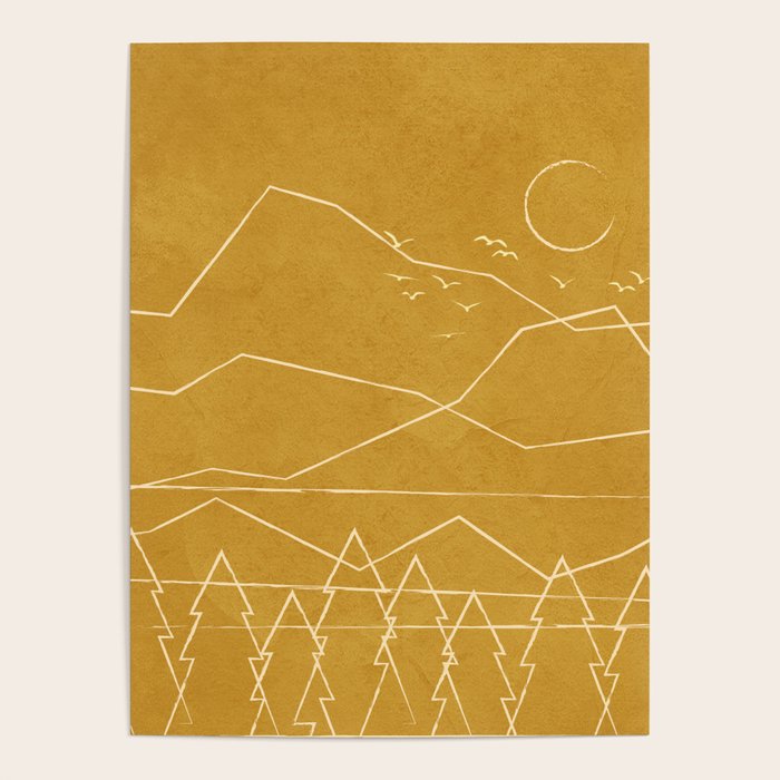 Minimalist Landscape Line Art II Poster Gallery Image 1