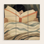 Reading girl in bed Wood Wall Art Gallery Image 1