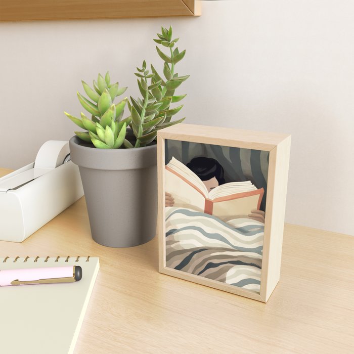 Reading girl in bed Mini Art Print Gallery Image 2