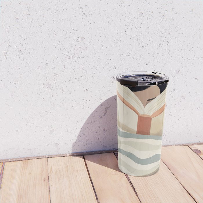 Reading girl in bed Travel Mug Gallery Image 4