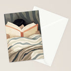 Reading girl in bed Stationery Card Gallery Image 2