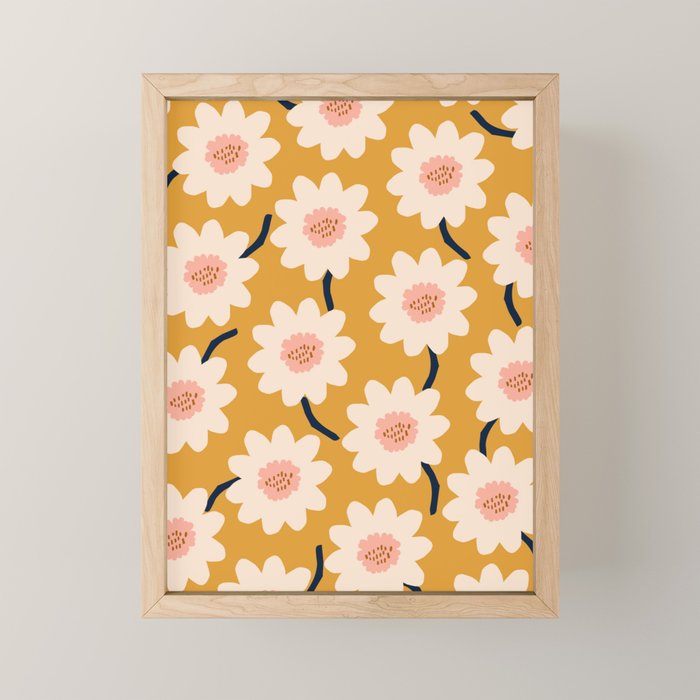 Flower field - yellow Mini Art Print Gallery Image 1