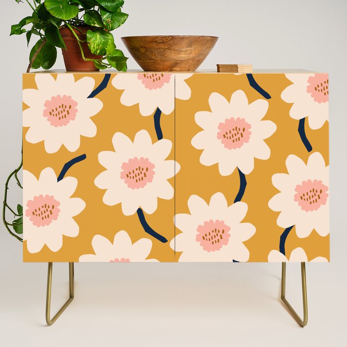 Flower field - yellow Credenza Gallery Image 1